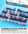 85 Piece Must Have M6 Hex Socket Cap Bolts Kit with labeled compartments in a durable plastic box, screws visible, blue background.