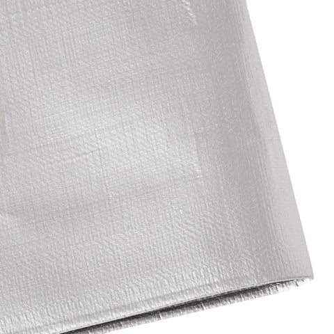 Close-up of Multi Purpose Waterproof Tarp Cover With Grommets 20 by 20 Feet 10 Mil Thick Heavy Duty Brown Silver Protective Sheet corner