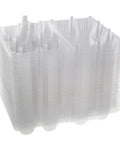 Stack of Reusable Plastic Egg Carton For Six Eggs Pack Of Fifty Stackable Egg Storage Container With Lid displayed side view