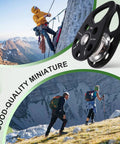 Zipline Speed Pulley 28KN Climbing Pulley for Rope Rescue Hauling and Backyard Zip Line Setup shown in outdoor climbing setup