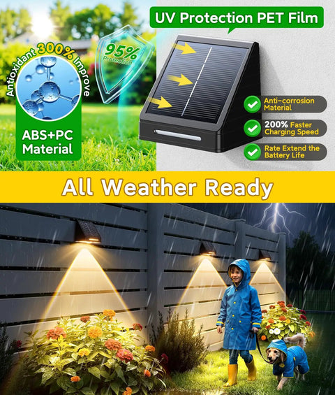 Make Your Outdoors Slay With These Big Time Solar Fence Lights 10 Pack Waterproof LED Lighting Featuring 10 Modes And 9 Colors Ideal For Deck Railing Patio Walls And Garden Steps Right Now, showcasing solar fence lights in use.