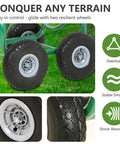 Close-up of durable wheels on Heavy Duty Garden Hose Reel Cart Holds Up To 300 Feet Of Hose, Tough Four Wheel System