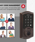 Keyless Entry Electronic Touchpad Deadbolt Door Lock With Auto Lock, Custom User Codes, Grade 2 BHMA Certified, Venetian Bronze