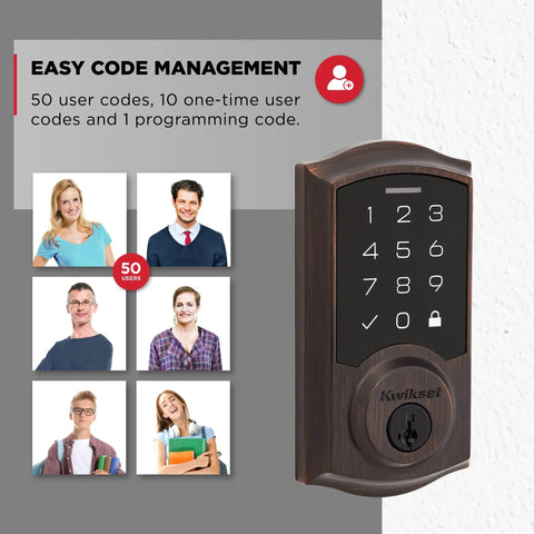 Keyless Entry Electronic Touchpad Deadbolt Door Lock With Auto Lock, Custom User Codes, Grade 2 BHMA Certified, Venetian Bronze