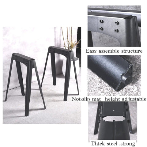 Industrial A Shaped Table Leg Bracket Black For Computer Desk Coffee Table Kitchen Dining Tables Cast Iron With High Temperature Paint Rust Proof Finish 28 Inch Height 29.5 Inch Width Set Of 2