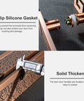 Oriental Style Barn Door Pull Handle Set For Interior And Exterior Use Dope Antique Push Pull Handle With Install Fittings For Wood Glass And Metal Doors In Hotels And Hallways with floral design and non-slip silicone gasket.