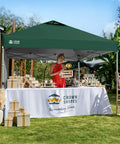 10x10 Pop Up Canopy Tent With One Side Wall For Beach Parties Camping And Events Fast One Push Centerlok Setup No Tools Needed Durable Outdoor Sun Shade Gazebo Includes STO N Go Carry Bag Forest Green at outdoor market