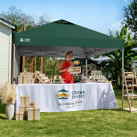 10x10 Pop Up Canopy Tent With One Side Wall For Beach Parties Camping And Events Fast One Push Centerlok Setup No Tools Needed Durable Outdoor Sun Shade Gazebo Includes STO N Go Carry Bag Forest Green at outdoor market