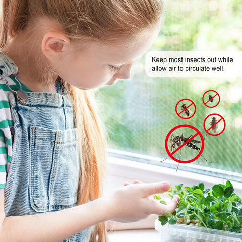 Child near Aluminum Window Screen Mesh Roll 3x25 Insect Screen For Sliding Doors Patio Balcony DIY Installation