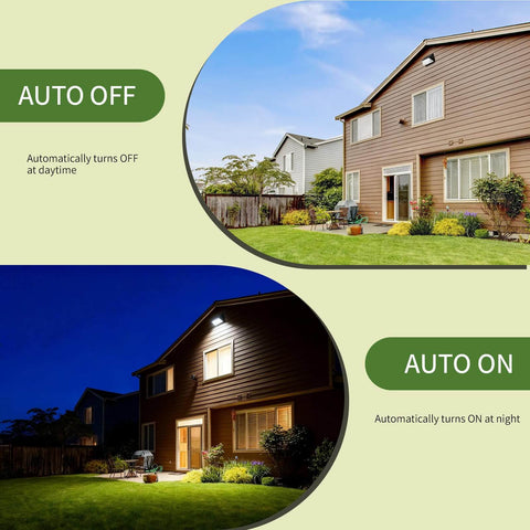 3 Piece Dusk To Dawn Sensor Switch For Outdoor Lighting 120 277V IP65 Waterproof photo showing auto on and off features