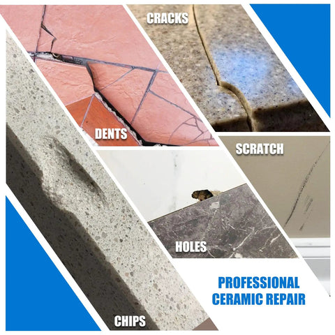 All In One Ceramic Tile Repair Kit For Chips Cracks Scratches Dents And Holes On Ceramic Porcelain Tub Fiberglass Quartz Marble And More Easy Filler To Repair Dents And Cracks Fast - example of surfaces with visible damage