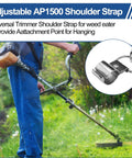 Universal Shoulder Strap for String Trimmers and Outdoor Power Tools, Adjustable Nylon Harness With Upgraded Metal Clip