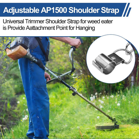 Universal Shoulder Strap for String Trimmers and Outdoor Power Tools, Adjustable Nylon Harness With Upgraded Metal Clip
