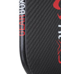 Close-up of CX14H Hyper Red Pickleball Paddle With 8.0 Oz Weight Grip 3 And 5 Eighths Inch Longer Handle 14mm Stability Core SST Technology