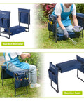 Heavy Duty Garden Kneeler Seat And Gardening Stool With Thick Detachable Kneeling Pad, Fold And Go Design, Easy To Store
