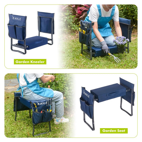 Heavy Duty Garden Kneeler Seat And Gardening Stool With Thick Detachable Kneeling Pad, Fold And Go Design, Easy To Store