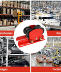 Electric Hoist Trolley For I Beam Lifting Built Tough 1 Ton Heavy Duty Capacity 2200 Lbs Adjustable Flange Width with four usage scenarios.