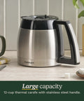 12 Cup Programmable Coffee Maker With PerfecTemp Thermal Carafe, Brew Strength Control, 1 To 4 Cup Setting, Brew Pause
