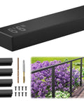 Straight Up Premium Stainless Steel Black Handrail For Modern Deck Cable Railing System 6'6" tube with mounting parts for patios