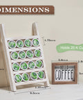Wood K Cup Holder For Countertop And Kitchen, Farmhouse Decor With Coffee Bar Vibe, Rustic Pod Organizer, Holds 20 Pods
