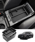 Two Layer Center Console Organizer Tray for 2024 2025 2026 Subaru Crosstrek and Impreza installed view inside vehicle with close-up