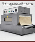 220V Industrial Heat Shrink Wrapping Machine Tunnel With Heavy Duty Chain Conveyor For Large Items, showcasing digital controls and roller exit.