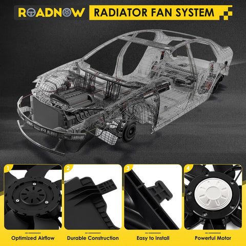 No Sweat Radiator Cooling Fan For Mercedes-Benz C230 C250 C300 C350 C63 AMG engine temp controller showing durable fan system.