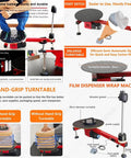 Electric Stretch Film Wrapping Machine Dispenser For Pallet Packing, Turntable 40cm Diameter, Height 80cm, Foot Switch Design