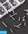 Premium 304 Stainless Steel Flat Head Hex Socket Cap Screws Set 220Pcs UNC 6 32 Nuts And Hardware Assortment Nine Common Sizes Included