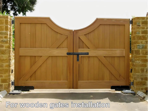 Heavy Duty Gate Hinges Pair Seven Inch Thick Solid Steel Rated For 1100 Lbs Mean Machine Hardware on wooden gates.