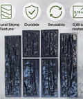 7 Piece ABS Flagstone Limestone Concrete Molds Kit 2mm Natural Stone Wall Tiles for DIY Cement Projects Easy to Use Stone Look Molds