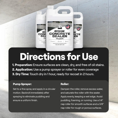 Beefy Clear Concrete And Paver Sealant For Outdoor Areas Heavy Salt And Oil Repellent Formula Waterproof instructions on use.