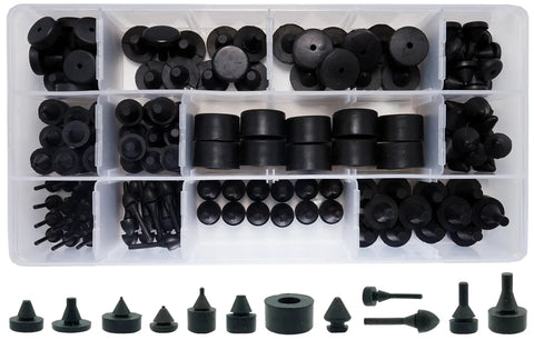 160 Piece Black Automotive Rubber Bumper Assortment Kit For GM Ford Chrysler Cars Trucks Replacement 20030 8210