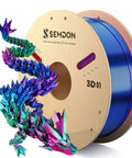 Spool of Triple Color Gradient Silk PLA Filament 1.75mm For Ender 3 V2 And More, 1Kg Spool, Red Blue Green, with vibrant dragon design
