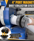 Saillong 4-inch magnetic dust collector hose kit with white corrugated hose and metal clamps