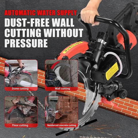 Badass Concrete Ring Saw With 16 Inch Diamond Blade And 12000W Electric Powerhouse For No Sweat Wall Grooving Water Fed Dust Suppression Two Extra Blades For Granite Stone Cutters