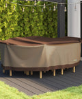 Tough As Nails All Weather Waterproof Patio Table And Chair Cover For Rectangular Or Oval Tables Up To 107 Inches Fits Six Chairs