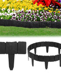 48 Pcs Landscaping Edging Border Kit With Interlocking Stakes For Lawn And Garden 37 Feet Black Plastic Border Fence