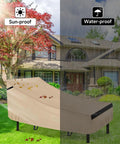 Heavy Duty Waterproof Patio Lounge Chair Cover For Outdoor Chaise With 420D Oxford Fabric, sun-proof and water-proof demonstration