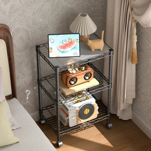 Heavy Duty Three Tier Adjustable Metal Wire Shelving Rack Rust Resistant Coating Steady Spider Web Base Stand Organizer Built Different To Stack Your Gear And Stay Organized
