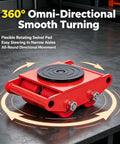 Beefy 8 Ton Industrial Machinery Mover With 360 Degree Rotating PU Rollers showcasing smooth turning on solid surface