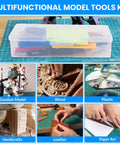 82 Piece Pro Model Tool Kit for Plastic Model Kits in storage box with various tools, used for model building and repairs