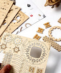 Pieces from 3D Wooden Airship Puzzle for Grown-Ups and Kids DIY Model Kit Brain Teaser with Laser Cut Plywood Craftsmanship