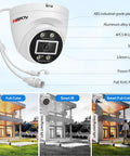 4K PoE Security System With 16 Channel NVR, 16x 8MP Dome Cams, 2.8mm Wide Angle, Smart Dual Light, AI Human And Vehicle Detection shown