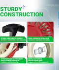 Features of Pull Start Recoil Starter For Predator 212cc And 173cc OHV Engines, highlighting handle, steel case, nylon rope, and metal pawl.