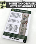 Arborist Knots Knot Cards For Tree Climbing And Trimming Waterproof 14 Page Pocket Guide with cow hitch instructions card