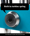 Close-up of Arbor Press 2KN Spring Loaded Manual Shaft Press component with built-in turbine spring visible