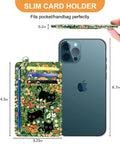 Slim Cat Themed RFID Wallet For Women Front Pocket Card Holder With Cute Black Cat Design shown beside a smartphone for size comparison