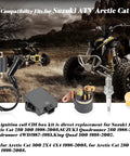 Ignition CDI Box Kit With Spark Plug Starter Solenoid Relay Plug And Play For Arctic Cat Quad 300 2X4 4X4 1998 To 2005