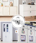 Universal Stainless Toolbox Lock Set With Keys For Cabinets And Drawers 180 Degree Rotation Heavy Duty Iron Cabinet Hardware